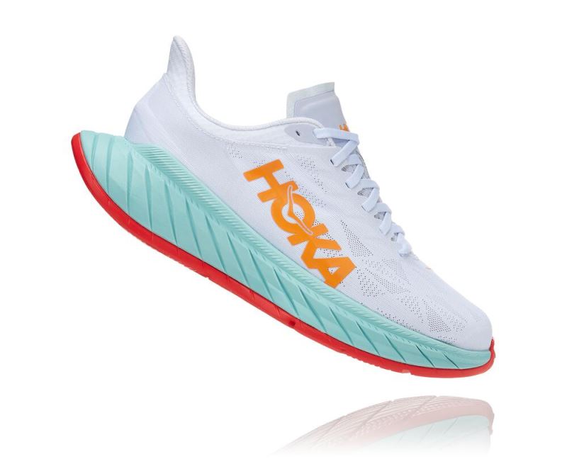 Hoka One One Carbon X 2 Homem - Tenis Corrida Estrada Branco / Laranja | PT-P71emWt